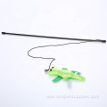 plush gecko cat stick plastic pole cat teaser